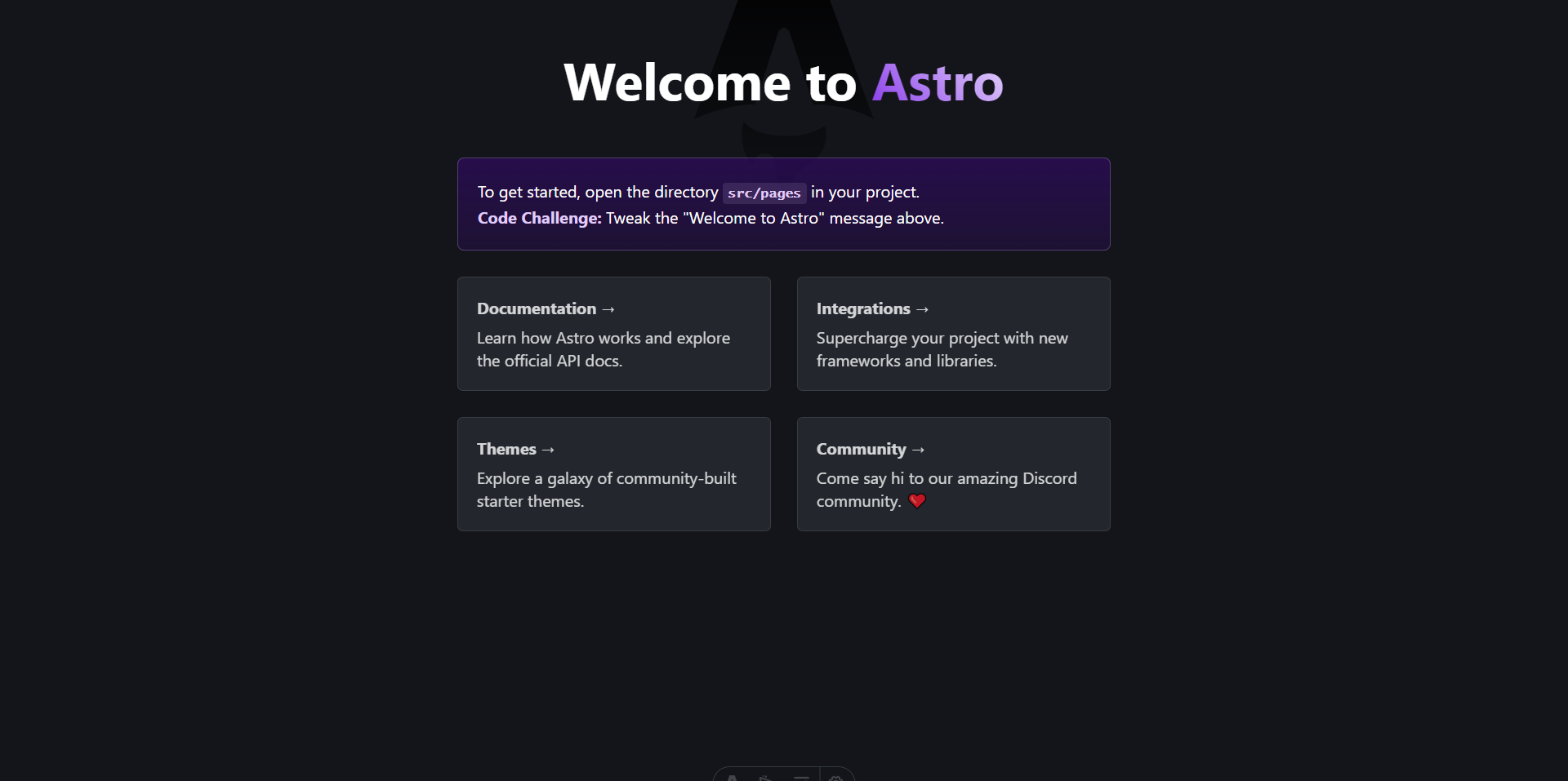 Welcome to Astro